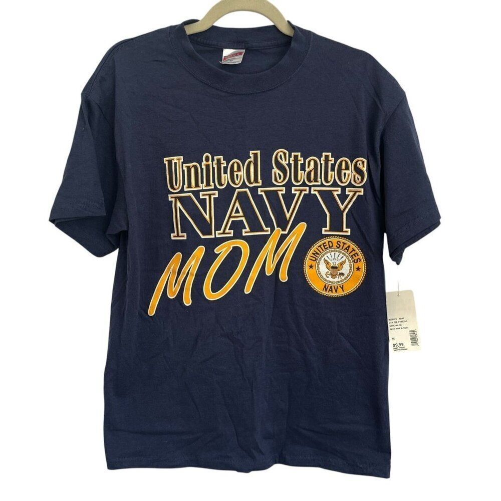 Vintage US Navy Mom Short Sleeve T-Shirt Medium Navy Seal Pride Proud Gift